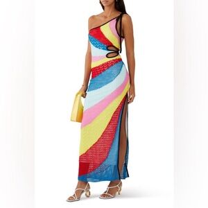 Staud Alpes One shoulder Crochet Dress